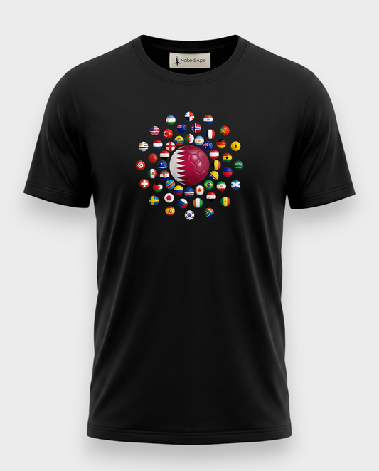 AU48: Qatar Black Globe T-Shirt