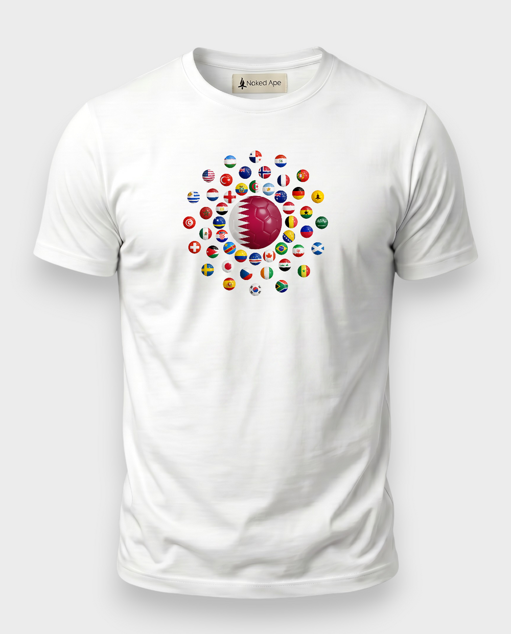 AU48: Qatar White Globe T-Shirt
