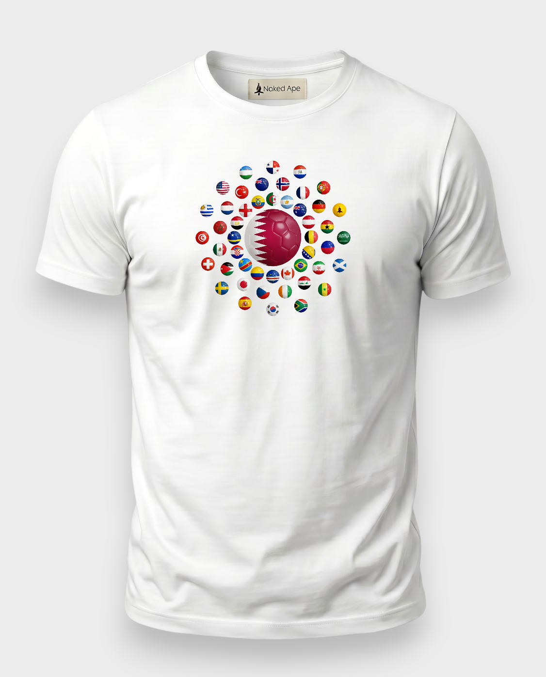 AU48: Qatar White Globe T-Shirt
