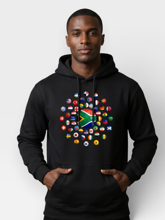 The 48 Collection: SA Globe Black Hoodie