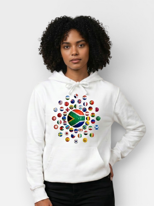 The 48 Collection: South Africa  Globe Hoodie — White