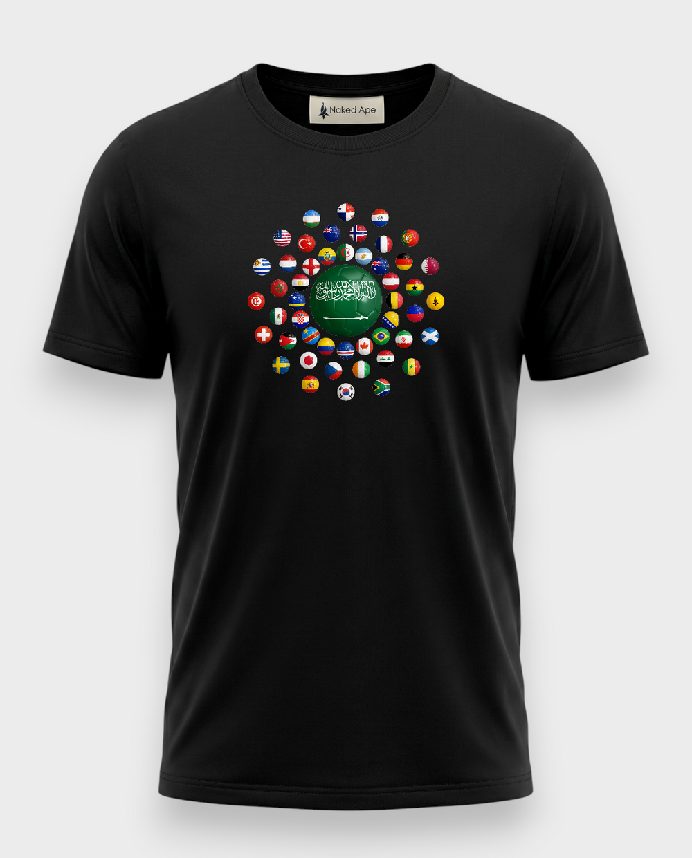 AU48: Saudi Arabia Black Globe T-Shirt