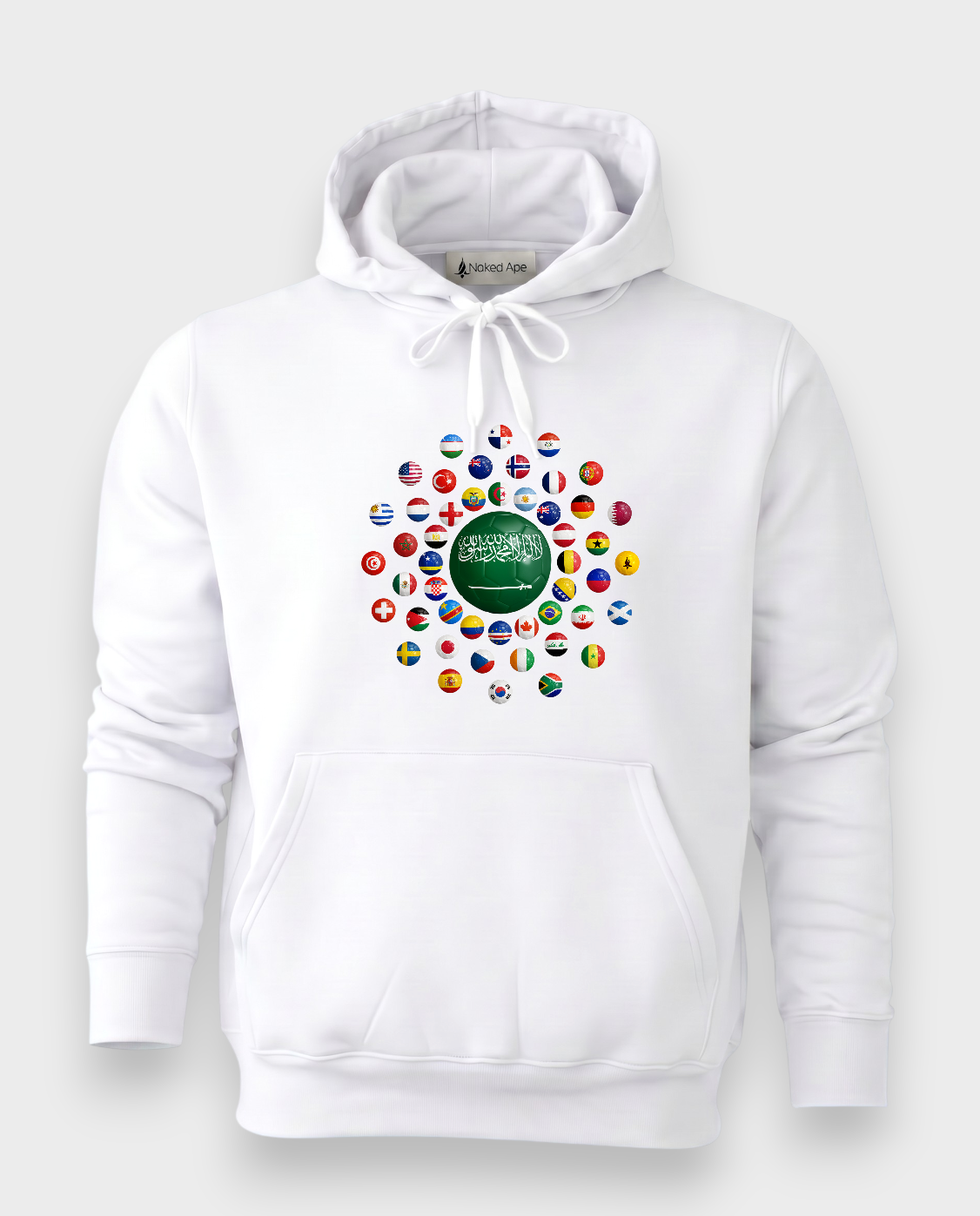 AU48: Saudi Arabia White Globe Hoodie