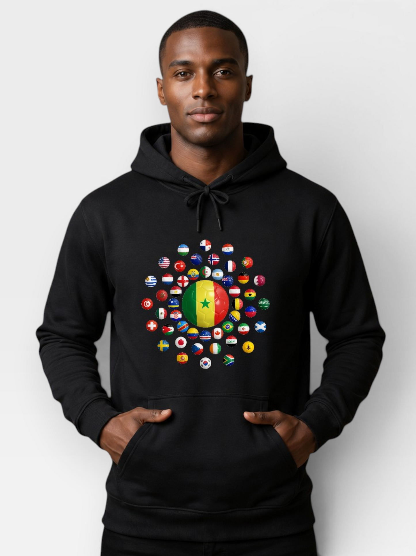 AU48: Senegal Globe Hoodie — Black