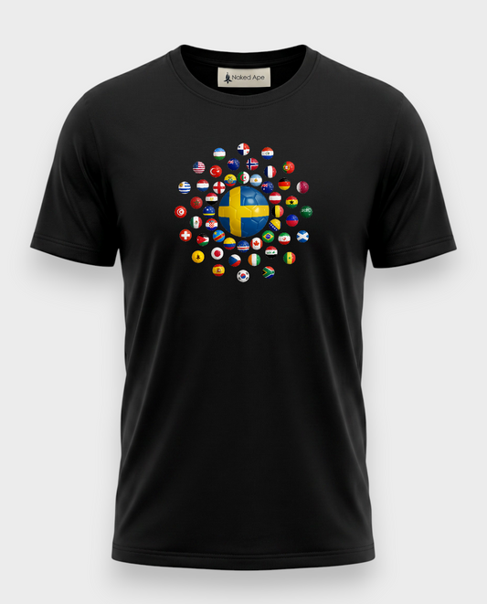 AU48: Sweden Black Globe T-Shirt