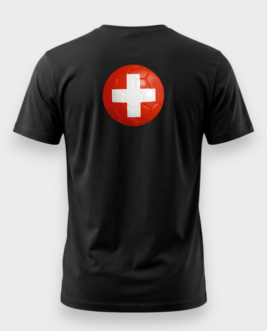 AU48: Switzerland Black Globe T-Shirt