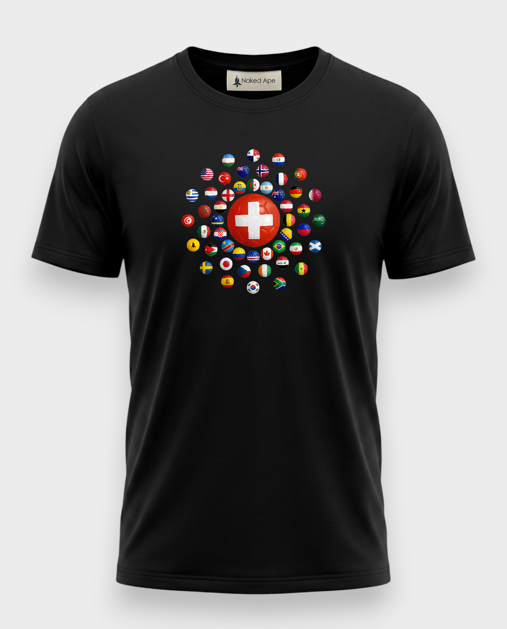 AU48: Switzerland Black Globe T-Shirt