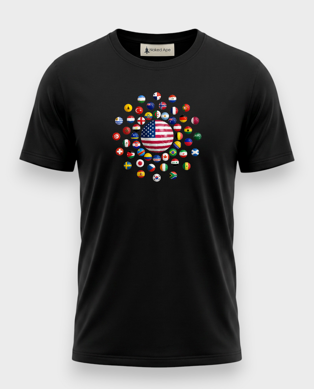 AU48: USA Black Globe T-Shirt