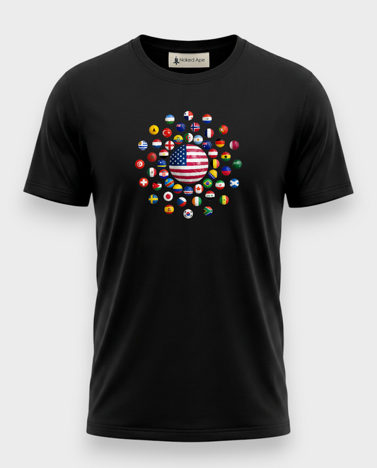 AU48: USA Black Globe T-Shirt