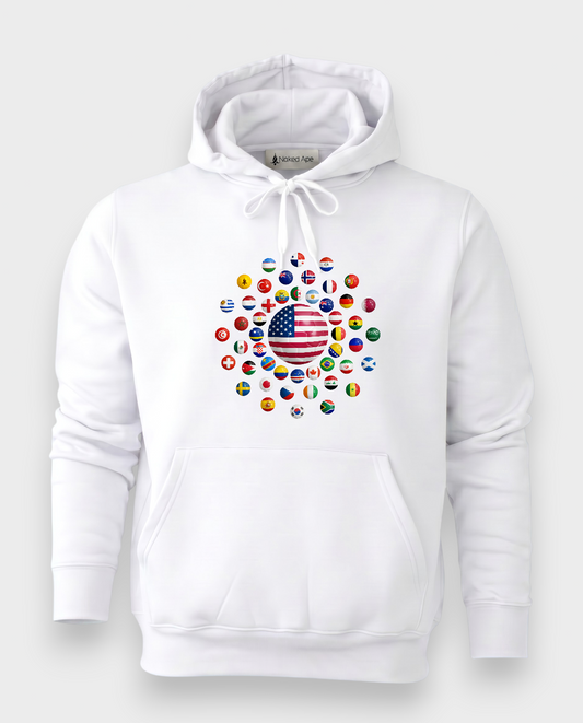 AU48: USA White Globe Hoodie
