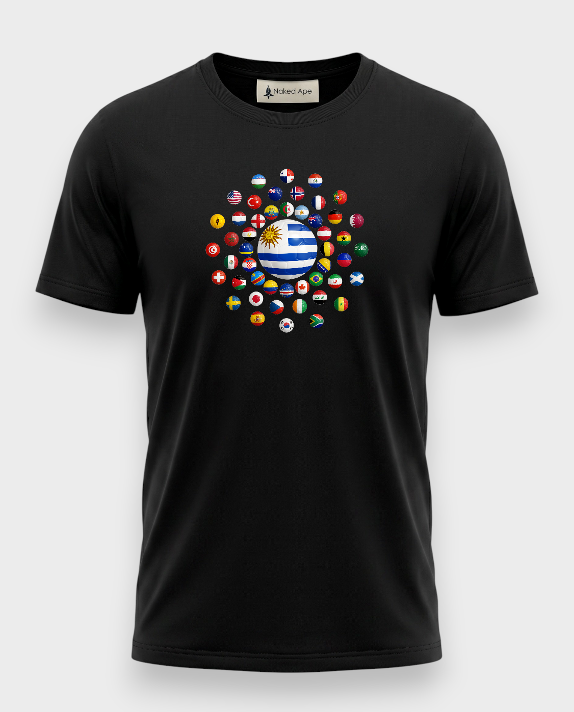 AU48: Uruguay Black Globe T-Shirt