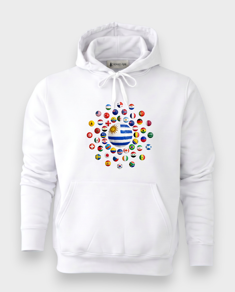 AU48: Uruguay White Globe Hoodie
