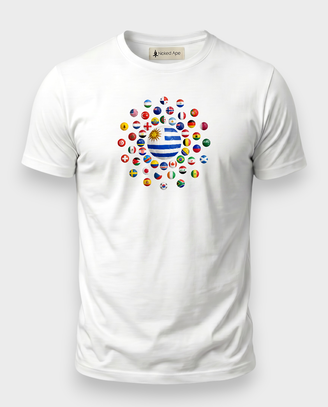 AU48: Uruguay White Globe T-Shirt