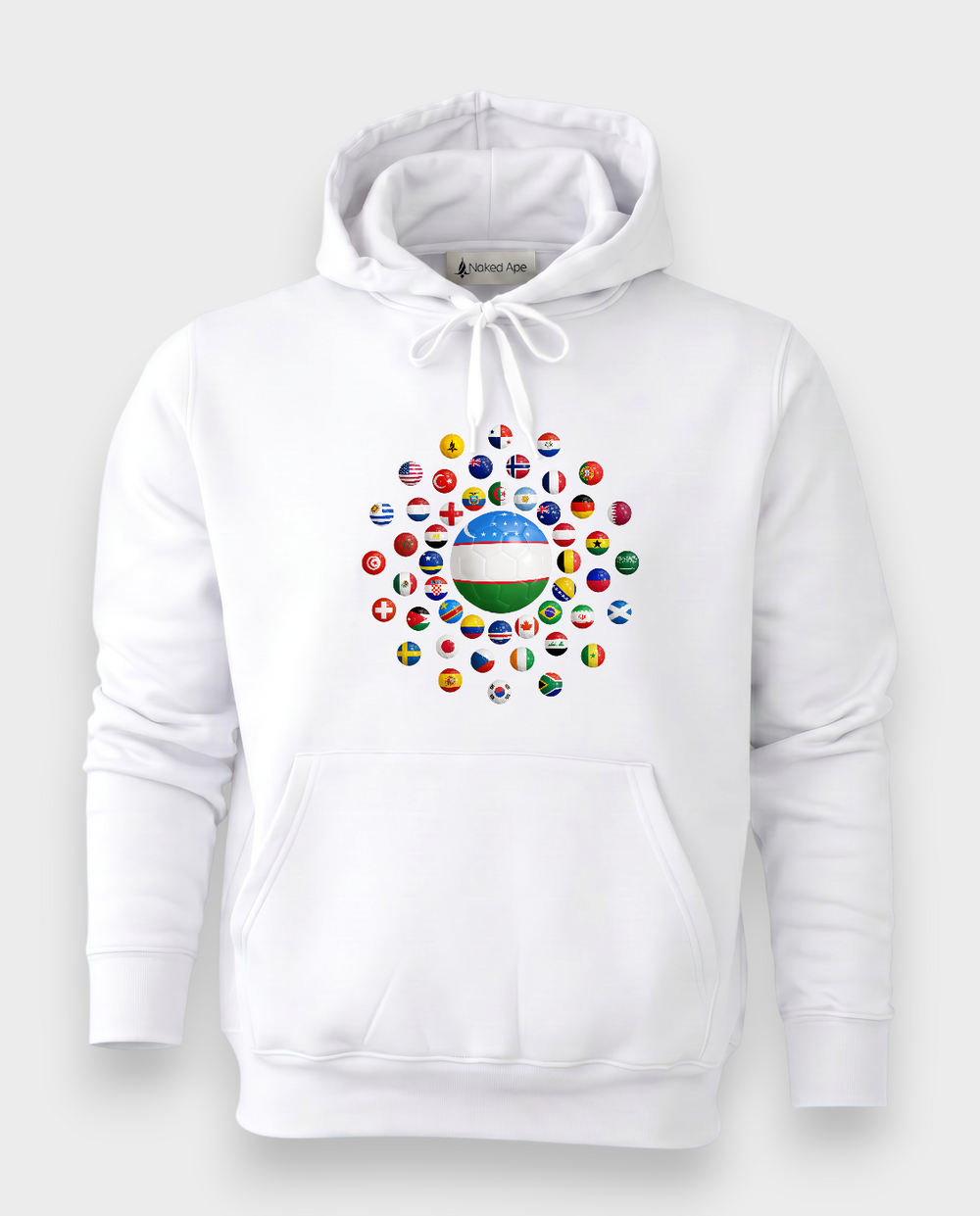 AU48: Uzbekistan White Globe Hoodie