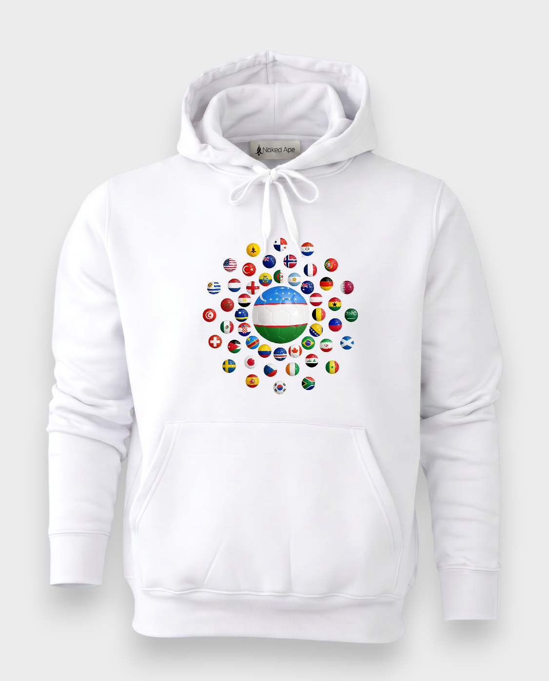 AU48: Uzbekistan White Globe Hoodie