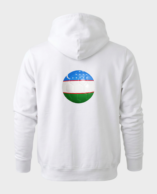AU48: Uzbekistan White Globe Hoodie