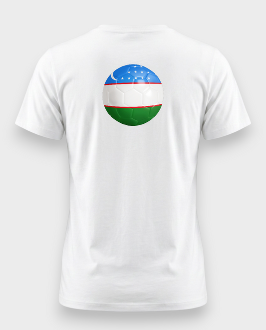 AU48: Uzbekistan White Globe T-Shirt