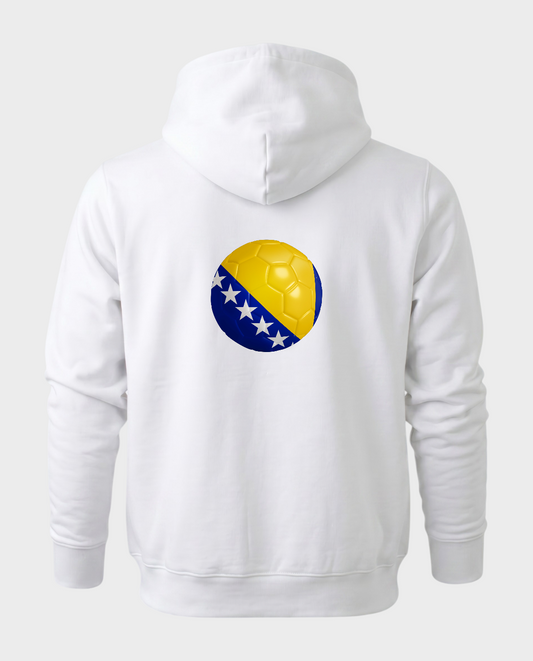 AU48: Bosnia & Herzegovina White Globe Hoodie