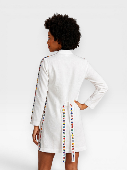 AU48: "Ltd. Ed." World Mathanda Dress — White